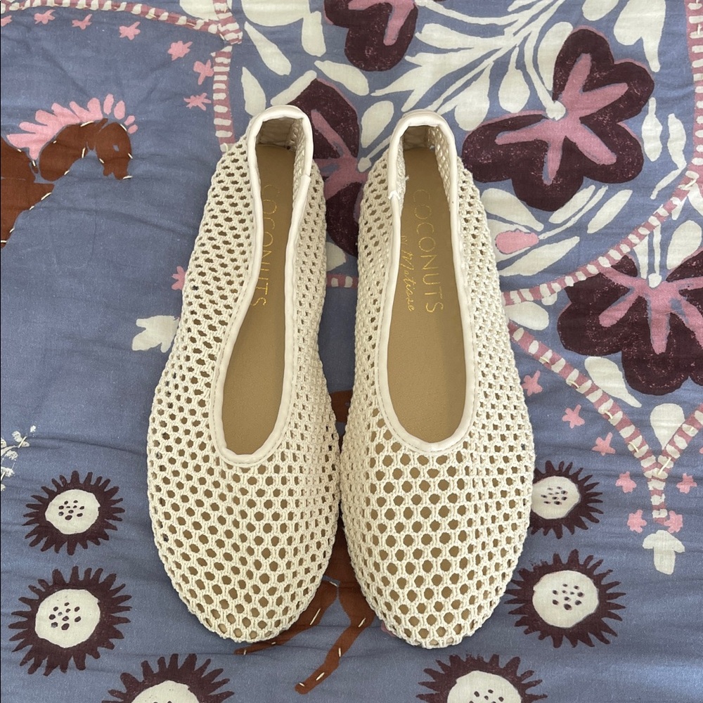 Coconuts by Matisse Marta Flat Cream Crochet Slip-On